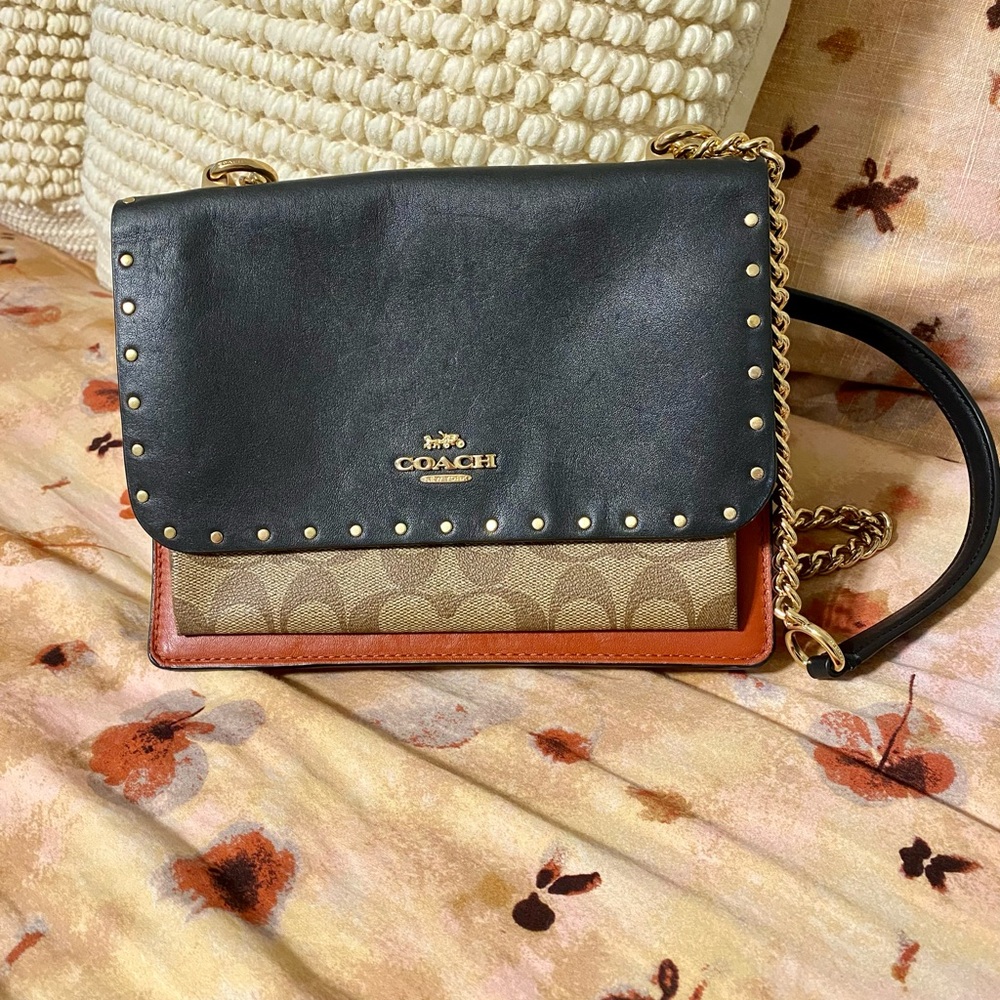 Coach Klare Black and Brown Crossbody Bag
